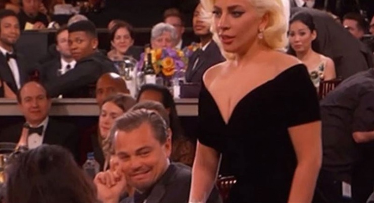 Lady Gaga y Leonardo DiCaprio, protagonistas de la ancdota ms comentada de los Globos de Oro