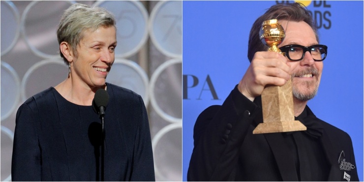Frances McDormand y Gary Oldman, mejores actores de drama en los Globos de Oro