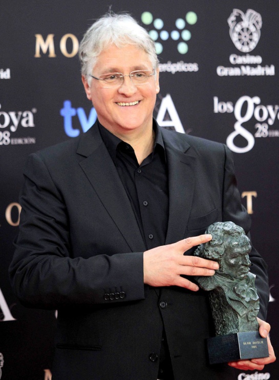 Pablo Blanco tras recibir el Goya al "Mejor montaje", por su trabajo en la pelcula "Las Brujas de Zugarramurdi"