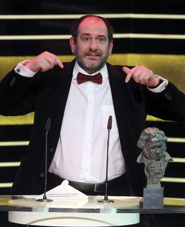El actor Karra Elejalde recibe el Goya al Mejor Actor de Reparto, por "Ocho apellidos vascos"