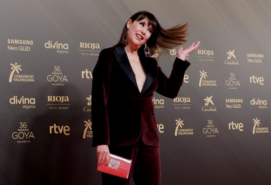 Mable Lozano en la alfombra roja de los Goya 2022.