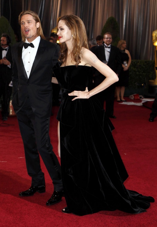 Brad Pitt y Angelina Jolie acudieron juntos a la gala. El actor estaba nominado a mejor interpretacin masculina por "Moneyball"