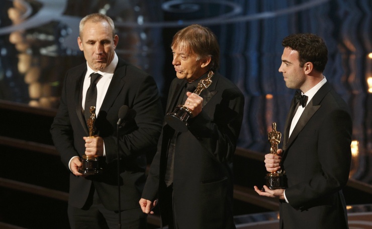 Andy Nelson, Mark Paterson y Simon Hayes, Oscar a la mejor mezcla de sonido por 'Los Miserables'.