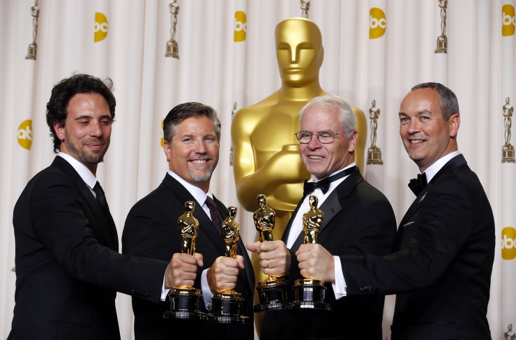 Bill Westenhofer, Guillaume Rocheron, Erik-Jan De Boer y Donald R. Elliott, Oscar a los mejores efectos especiales por 'La vida de Pi'.