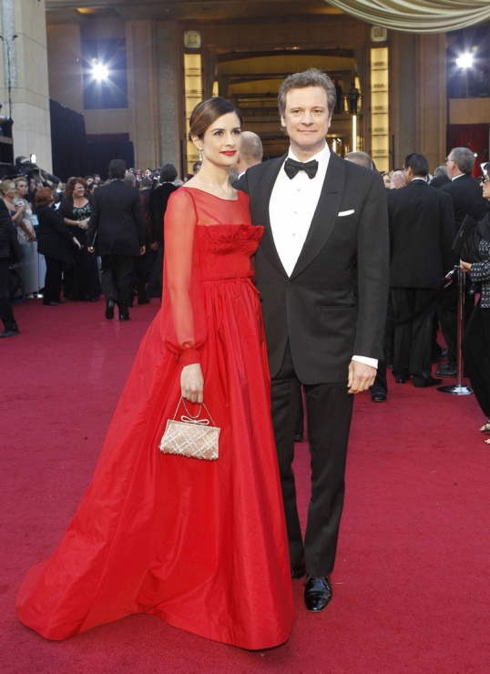 El actor Colin Firth, ganador del Oscar al mejor actor en 2011 por su papel en "El discurso del rey" y su esposa Livia Giuggioli