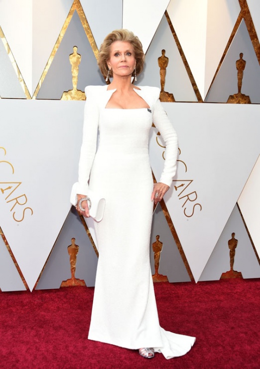 Jane Fonda, una de las  mejores vestidas de la alfombra roja de los Premios Oscars 2018