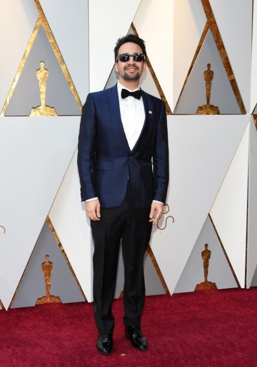 Lin-Manuel Miranda en la alfombra roja de los Oscars 2018