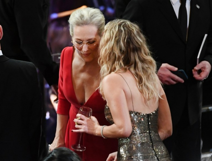 Meryl Streep y Jennifer Lawrence en la gala de los Oscars 2018