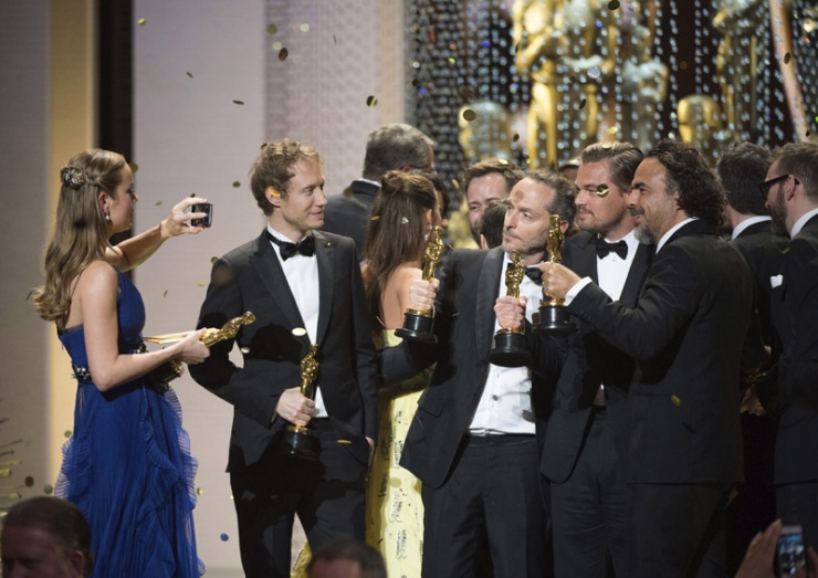 Un 'selfie' de Oscar en pleno escenario.